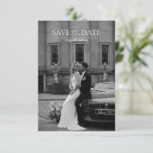 Elegante Save the Date-Karte mit QR-Code für Hochz Date (Stehend Vorderseite)