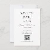 Elegante Save the Date-Karte mit QR-Code für Hochz Date (Rückseite)
