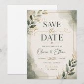 Elegante Save-the-Date-Karte Save The Date (Vorne/Hinten)
