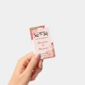 Elegante Save the Date Korallen Blume Wasserfarbe Ausweis (Handheld)