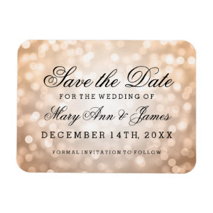 Elegante Save the Date-Kupferleuchten Magnet