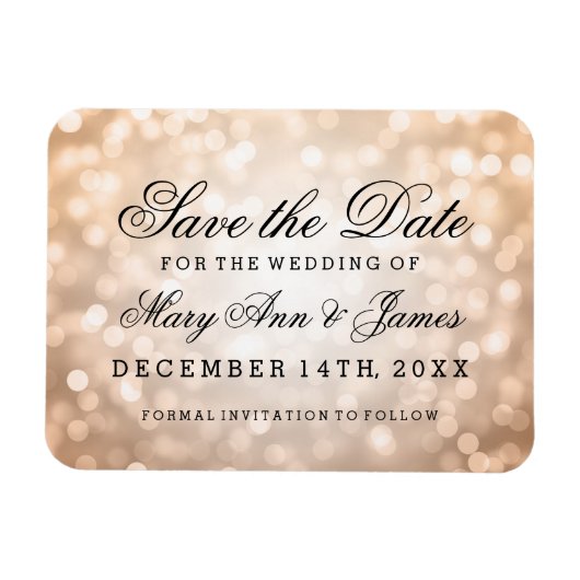 Elegante Save the Date-Kupferleuchten Magnet (Horizontal)