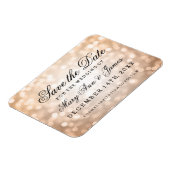 Elegante Save the Date-Kupferleuchten Magnet (Linke Seite)
