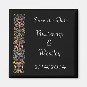 Elegante Save-the-Date-Magneten mit antiker Kunst Magnet