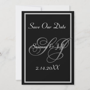 Elegante Save-The-Date-Monogramm-Hochzeit  Einladung