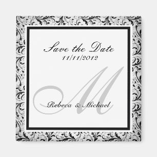 Elegante Save the Date Monogramm-Magneten Magnet
