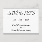 Elegante "Save the Date" Postkarte (Vorderseite)