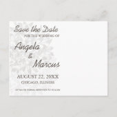 Elegante Save the Date Postkarte (Rückseite)