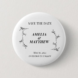 Elegante Save the Date Runde Knopfnadel Button