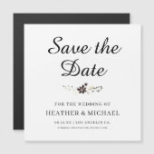 Elegante Save the Date Square Magnet Card (Vorne/Hinten)