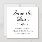 Elegante Save the Date Square Magnet Card (Vorderseite)
