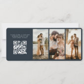 Elegante Save-the-Date-Stehplatz-Karte Flugticket (Rückseite)