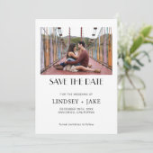 Elegante Save the Date Verlobung Wedding Party Einladung (Stehend Vorderseite)