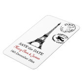 Elegante Save the Date Vintag Paris Postkarte Magnet (Linke Seite)