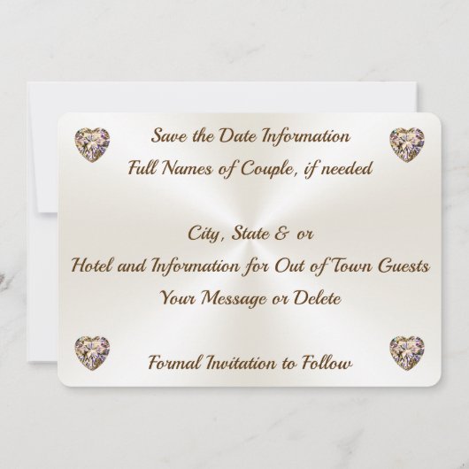 Elegante Save the Dates, Personalisierte Hochzeit Einladung (Rückseite)