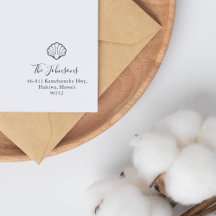 Elegante Scallop-Muschel Nautische Rücksendeadress