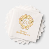 Elegante Scallop Muschel Seashell Birthday Party Servietten Mit Folie (Insitu (Gestapelt))