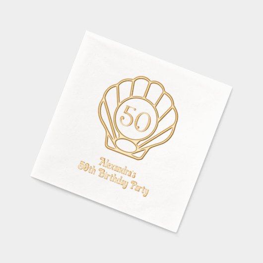 Elegante Scallop Muschel Seashell Birthday Party # Servietten Mit Folie (Links)
