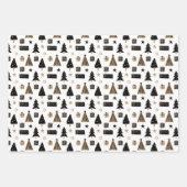 Elegante Scandi Christmas Gold & Black Wrapping Pa Geschenkpapier Set (Vorderseite 3)