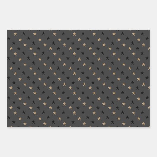 Elegante Scandi Christmas Gold & Black Wrapping Pa Geschenkpapier Set (Vorderseite 2)