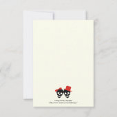 Elegante Schädel Halloween rote schwarze Hochzeit RSVP Karte (Rückseite)