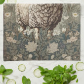 Elegante Schafe Lavendel Blumen Hintergrund Geschirrtuch (Gefaltet)