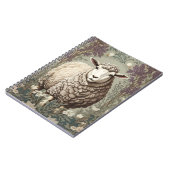 Elegante Schafe Lavendel Blumen Hintergrund Notizblock (Linke Seite)