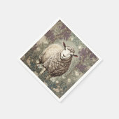 Elegante Schafe Lavendel Blumen Hintergrund Serviette (Ecke)