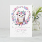 Elegante Schale: Girl Baby Shower Einladung (Stehend Vorderseite)