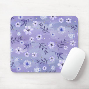 Elegante Schattierungen Lila Blumenmousepads Mousepad