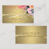 Elegante Scheren,Blume Feather Imitate Gold Visitenkarte (Vorne/Hinten)