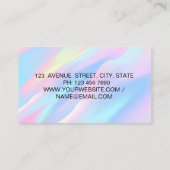 Elegante Scheren Silver Glitzer Tropfen Holographi Visitenkarte (Rückseite)