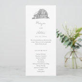 Elegante Scheune Schwarz-Weiß-Rustikale Hochzeit Programm (Stehend Vorderseite)
