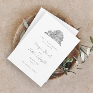 Elegante Scheune Schwarz-Weiß-Rustikale Hochzeit Save The Date