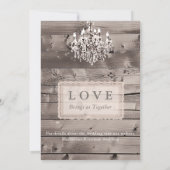 Elegante Scheunenhochzeit mit Spitze und Leuchter Einladung (Rückseite)