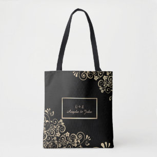 Elegante Schick Gold Blumen, Rahmen Tasche