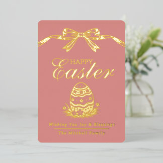 Elegante Schick-Goldfolie-Frohe-Ostern-Segen-Karte Folien Feiertagskarte