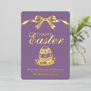 Elegante Schick Goldfolie Frohe Ostern Segenskarte Folien Feiertagskarte