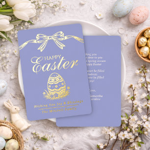Elegante Schick Goldfolie Frohe Ostern Segenskarte Folien Feiertagskarte