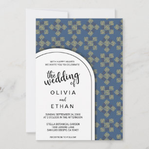 Elegante Schick Muster rustikale Hochzeitseinladun Einladung