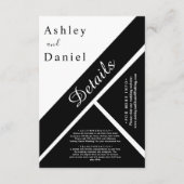 Elegante, schick Schwarz-Weiß Extravagant Moderne Begleitkarte (Vorderseite)