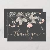 Elegante schicke Aquarellfarbe Floral Dankeschön K Postkarte (Vorne/Hinten)