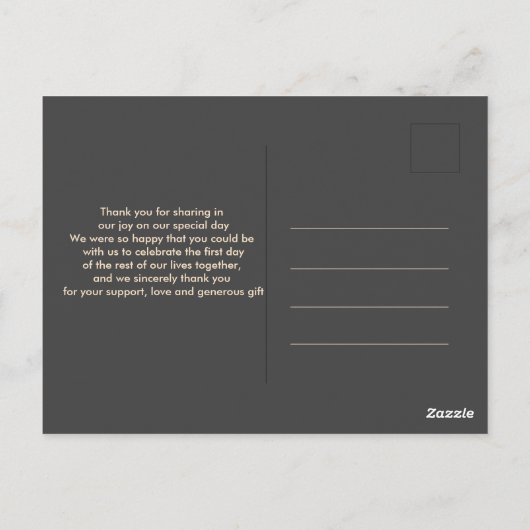 Elegante schicke Aquarellfarbe Floral Dankeschön K Postkarte (Rückseite)