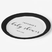 Elegante schicke Babydusche Pappteller (Schrägansicht)