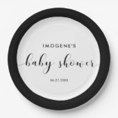 Elegante schicke Babydusche Pappteller (Vorderseite)