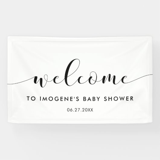 Elegante schicke Babydusche Willkommen Banner (Horizontal)