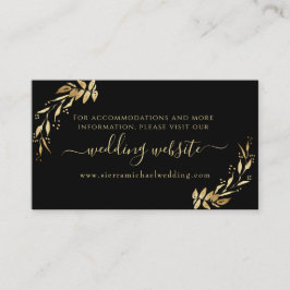 Elegante schicke Black & Gold Foliage Webseite Begleitkarte
