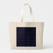 Elegante schicke Blue Black Jumbo Tote Bag Stoffbeutel (Rückseite)