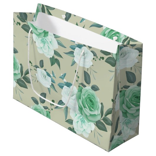 Elegante schicke Blume Große Geschenktüte (Vorderseite Schrägansicht)