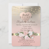 Elegante, schicke Blume, Herz Einladung (Vorderseite)